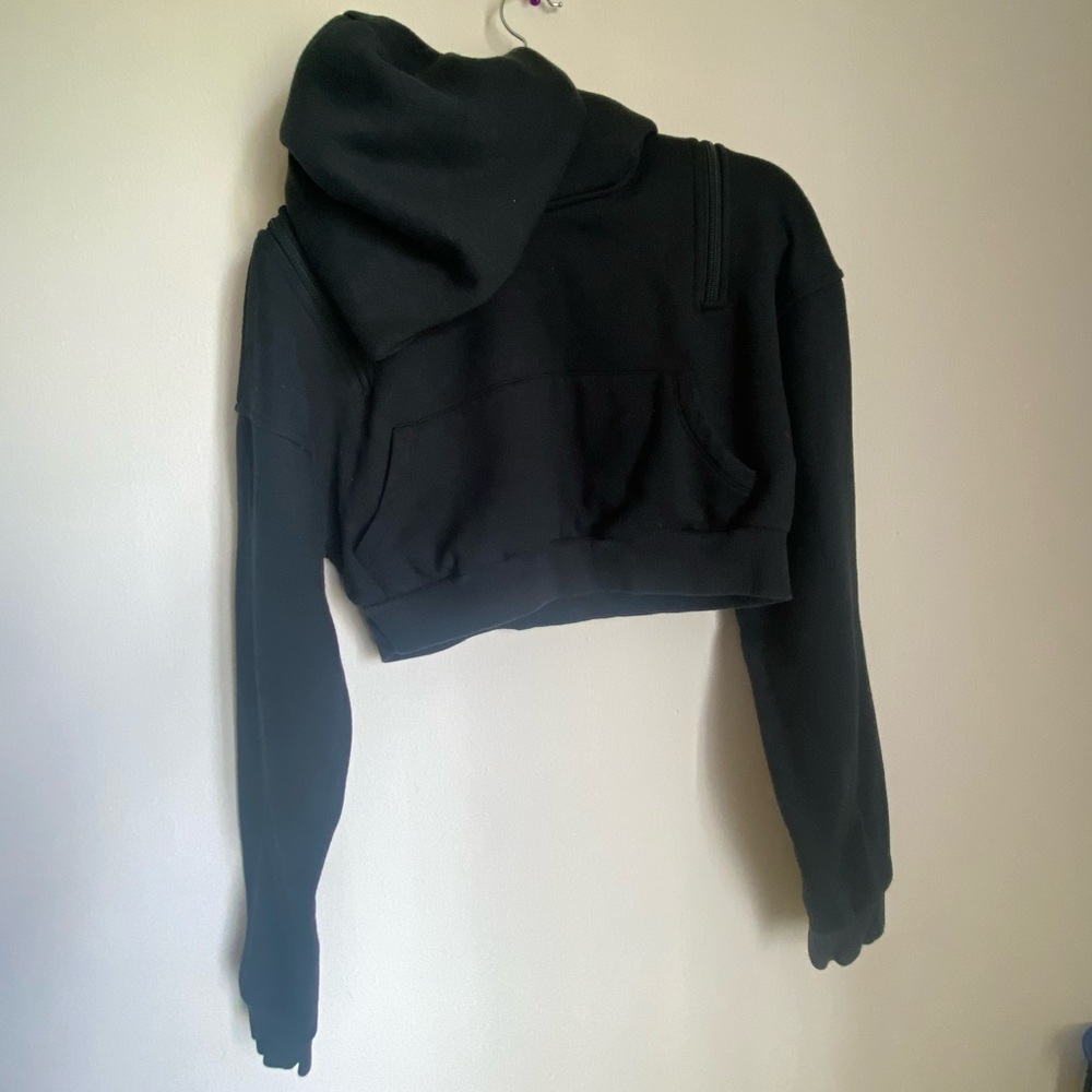 Black Cropped Hoodie